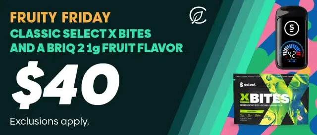 Curaleaf: Fruity Friday: Classic Select X Bites and Briq 2 1g Fruit Flavor, vapes deal in Florida