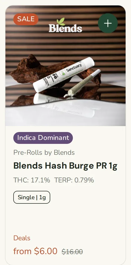 Sanctuary Cannabis: Blends Hash Burge PR 1g, concentrates deal in Florida