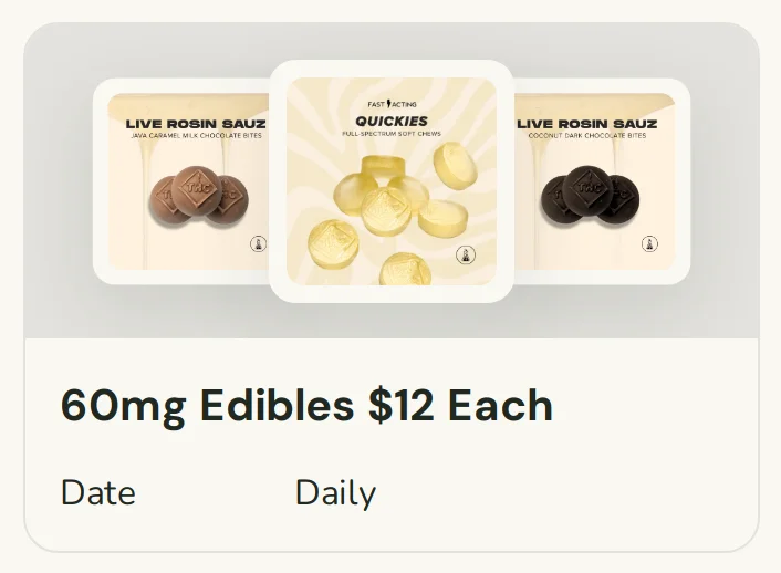 Sanctuary Cannabis: 60mg Edibles $12 Each