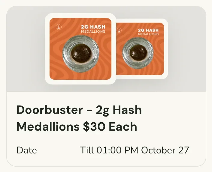 Sanctuary Cannabis: Doorbuster – 2g Hash Medallions $30 Each, concentrates deal in Florida