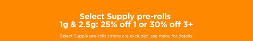 Sunnyside: Select Supply pre-rolls 25% off 1 or 30% off 3+, oferta de prerrollados en Florida