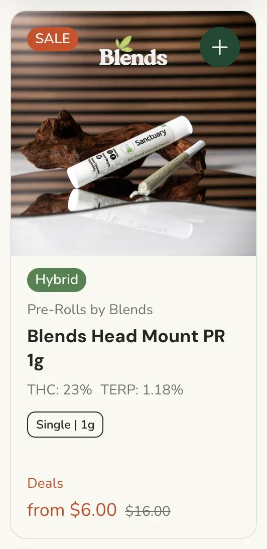 Sanctuary Cannabis: Blends Head Mount PR 1g Pre-Rolls in Florida