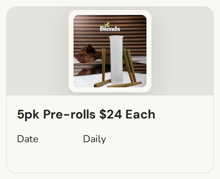 Sanctuary Cannabis: 5pk Pre-rolls $24 Each